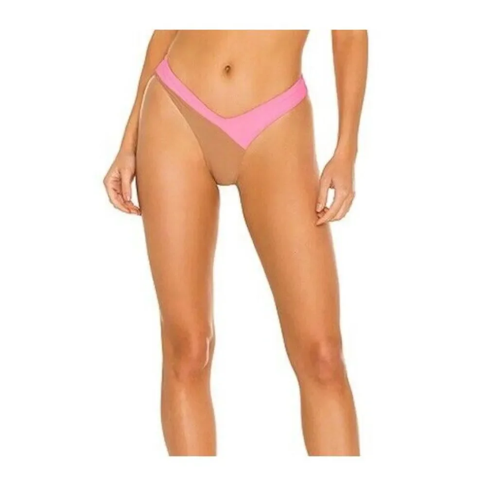 NWT Camila Coelho - Rumba Bikini‎ Bottom Sz M - Pink & Nude